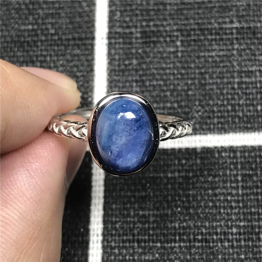 11x10mm Натуральный Синий Кианит кольцо ювелирные изделия для женщин леди мужчин