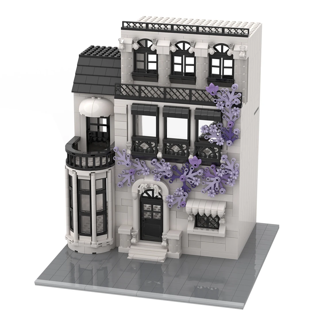 

Authorized 918Pcs MOC Romantic Flower White European Street Architecture Model Flower St 1 Bricks Kit Building Blocks Set