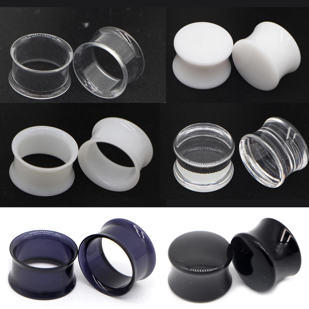 Acrylic Ear Tunnel Plug Ear Gauges Piercing Stretcher Body Jewelry 2pcs