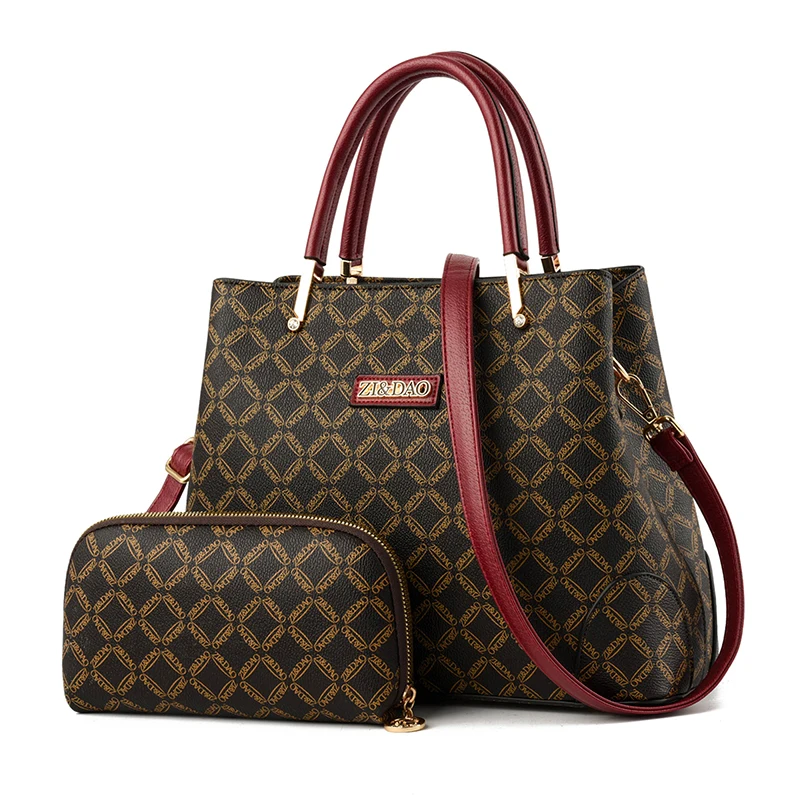 Роскошные сумки из двух частей, набор женских сумок, дизайнерская женская кожаная сумка, сумка на плечо для женщин