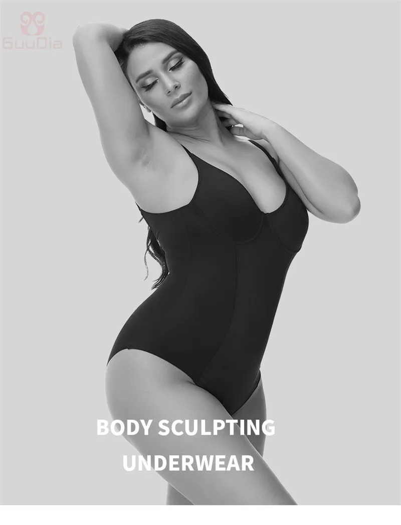 Guudia Bodywear Shapewear Seamless Bodysuit Shapewear For Women V Neck  Tummy Control Shapers Smooth Body Shaper Jumpsuit - Shapers - AliExpress