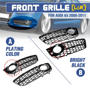 

New 2pcs Car Front Bumper Fog Light Lamp Grille Grill Cover Mesh Honeycomb Hex For Audi A5 Coupe/Sportback 08-11 Cabriolet 10-11