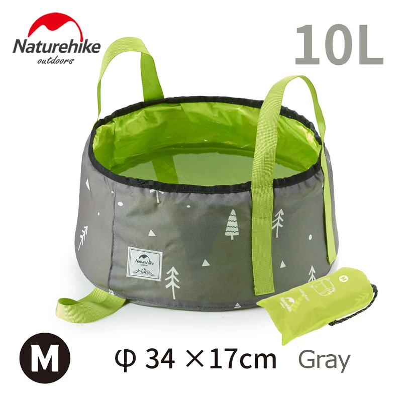 NatureHike NH18L010-P складной умывальник ведро умывальник Кемпинг воды горшок мешок контейнер для автомобиля Рыбалка - Цвет: 10L Gray