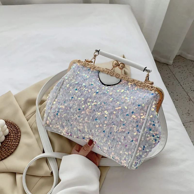 

New Arrive Sequins High Quality PU Leather Crossbody Bags For Women 2023 Summer Shoulder Handbags And Purses Lady Cross Body Bag
