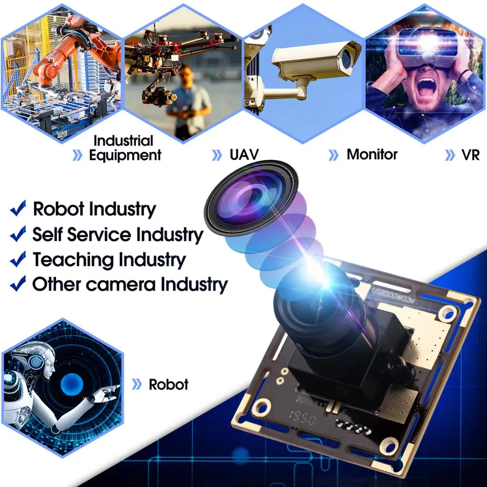 Модуль камеры ELP 5 мегапикселей 2592*1944 MJPEG/YUY2 HD UVC Mini USB Webacm Cam 5MP OV5640 CMOS для зрения