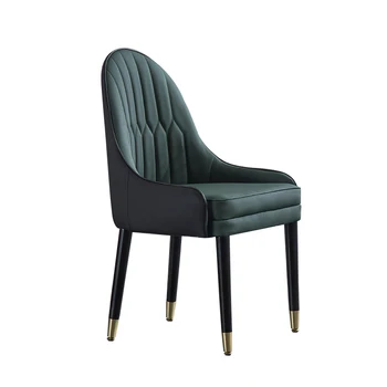

Light luxury dining chair post modern nordic solid wood backrest household table stool soft bag negotiating