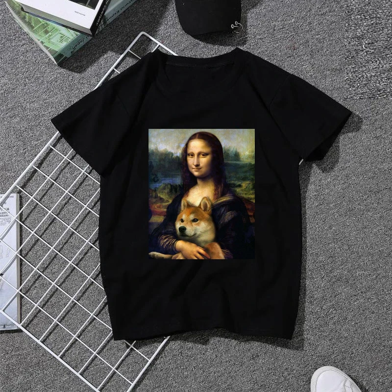 Черная пятница пародия Michelangelo Мона Лиза винтажная Мужская футболка черные повседневные футболки с коротким рукавом винтажные эстетические топы унисекс