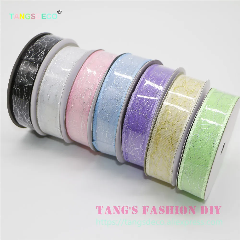 

20 Yards/Roll ---- DIY 2.5cm width single face gold/silver line lace ribbon