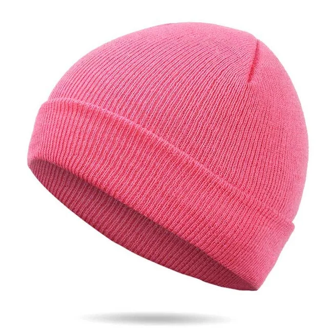 Повседневная зимняя повседневная шапка в стиле хип-хоп шапочки для мужчин и женщин, вязаные шапки, лыжная шапка, теплая шапка Skullies Gorros - Цвет: Pink