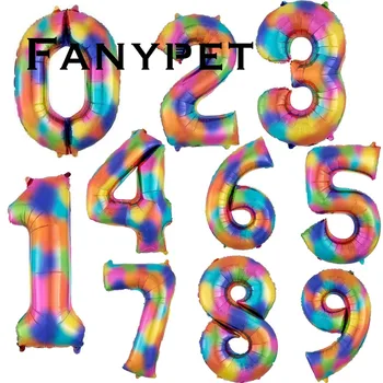 

1pcs multicolou 40inch Foil Number Balloons Birthday Party Decoration Baby Shower Celebration Supplies Air Globe 0-9 Digital