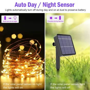 

26 Meters With LED Copper Wire Garden Garden Decoration Solar Energy Lamp Energy-saving garden holiday decoration string lights