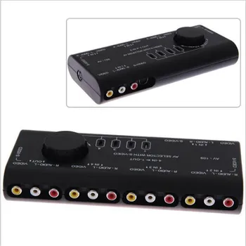 

Audio Video Switcher Four in and Out Two Channels with S Terminal Composite Video AV Switch Home Video/Games/Projector/Notebook/
