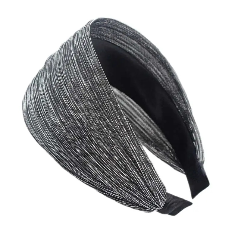 Bouory Diademas Brillantes Con Diamantes De Imitación Acolchadas, Banda Ancha Para El Cabello Con Cristales Brillantes Para Mujer, 1 Unidad, Color Plateado