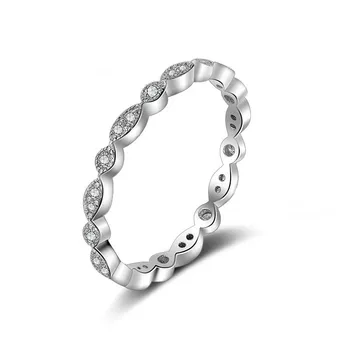 

Sterling Silver 925 White Gold Women Wedding Anniversary Ring Lovely Design Jewelry Gift for Ladies Brilliant as Natural YJZ115