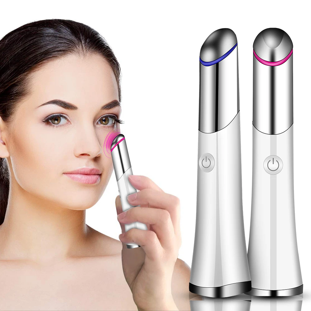 Mini Electric Eye Massager Vibrator Roller Ionic Anti Ageing Wrinkle Dark Circles Bag Thin Face