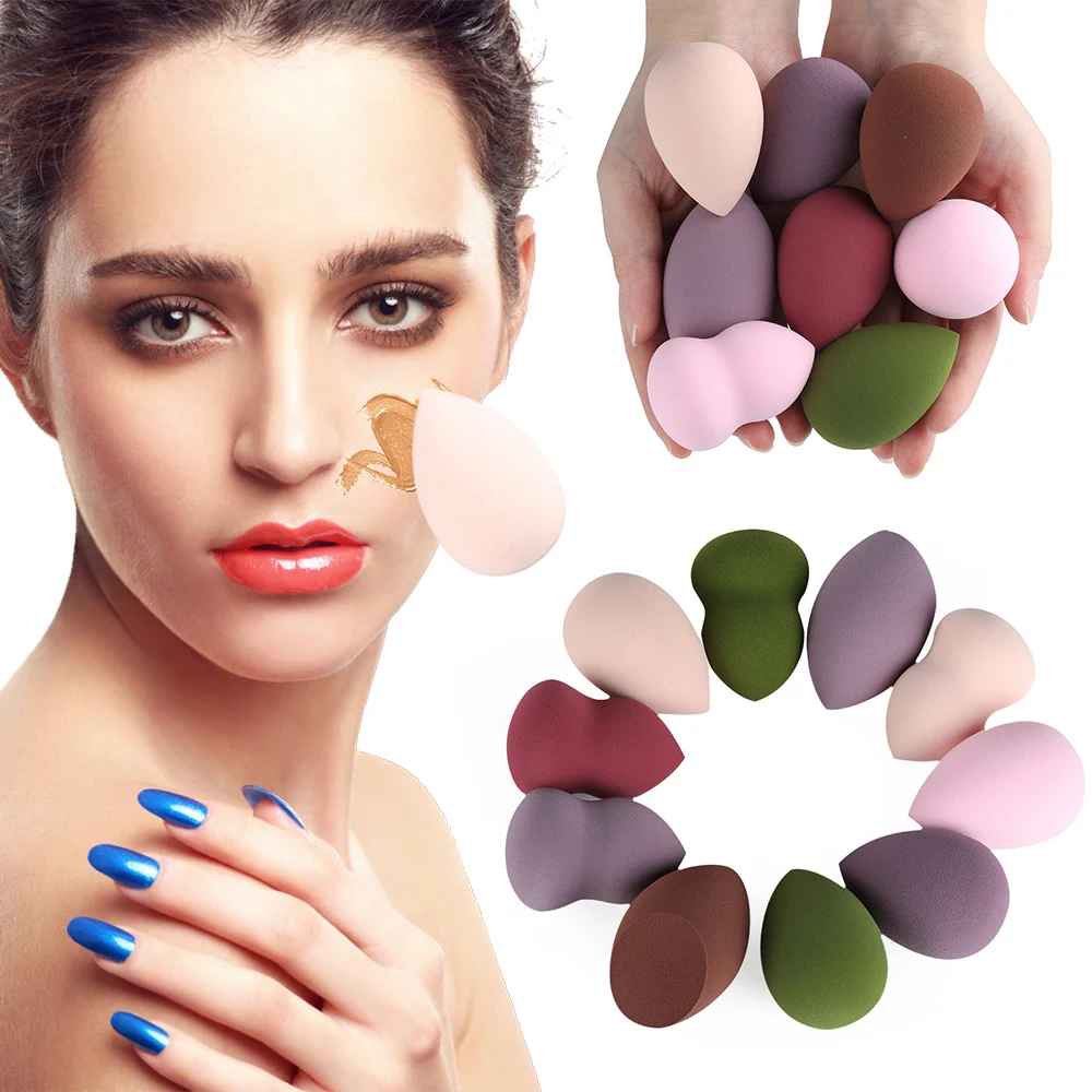 1 PC 3 Shapes Makeup Sponge Waterdrop Cosmetic Puff Multi-color Foundation Powder Cream Puff Blending Sponges Makeup Tools