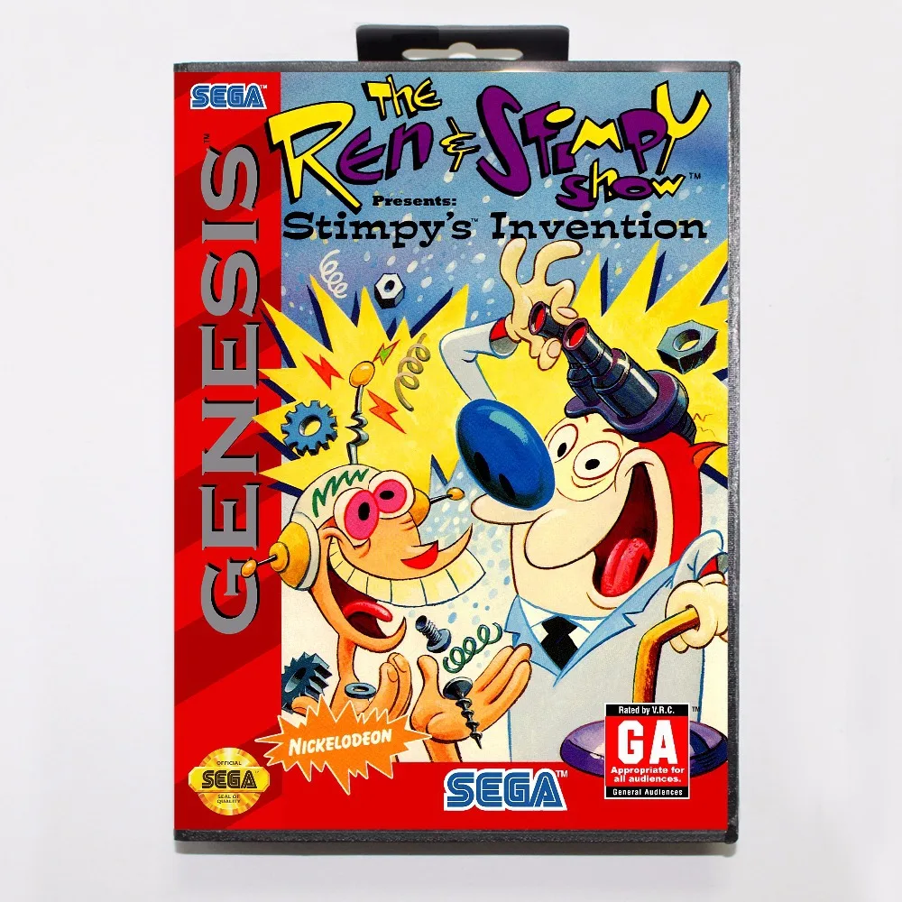 Ren &amp Stimpy Show подарит игровой Картридж с изобретением 16 бит игровая карта MD