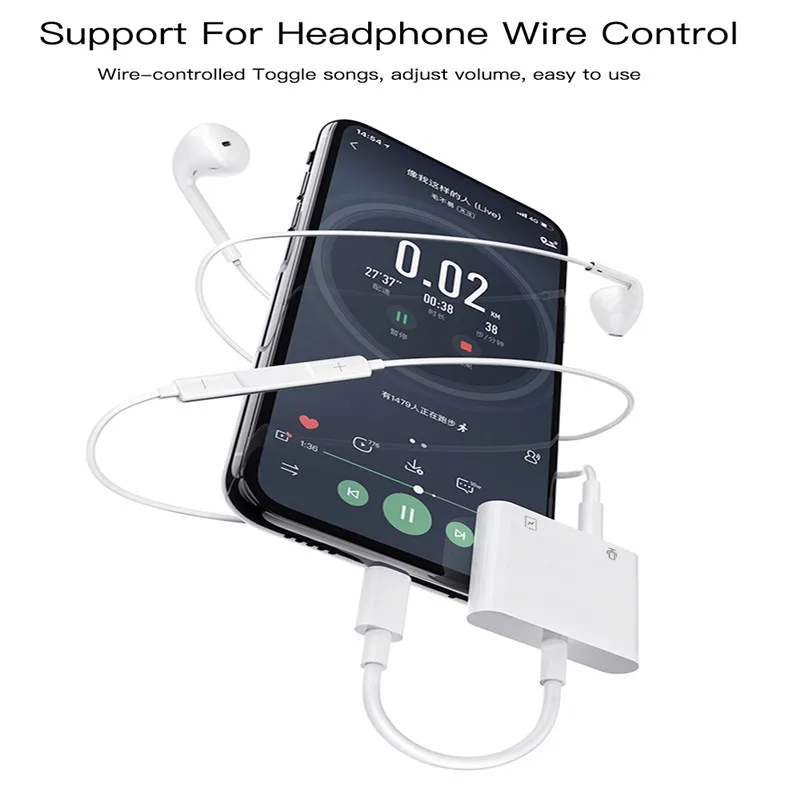 2A Type c to 3 5mm Headphone Jack Charge Adapter Lightning to HDMI HD Cable Adapter For Xiaomi Mi6 For Huawei P20 For Samsung S9