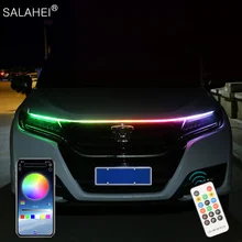 

APP RGB 12V Car Hood Light Strip Through-type Led Car Waterproof Front Headlight Upgrade Decorative Light Daytime Running Light