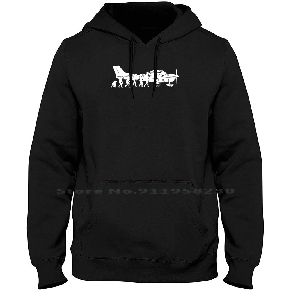 Evolution Cessna Pilot Flugzeug Fun Art Air Fly Airplane Flug Felpa Con Cappuccio Maglione Cotton Evolution Pilot Music Humor Plan Ane Art Air