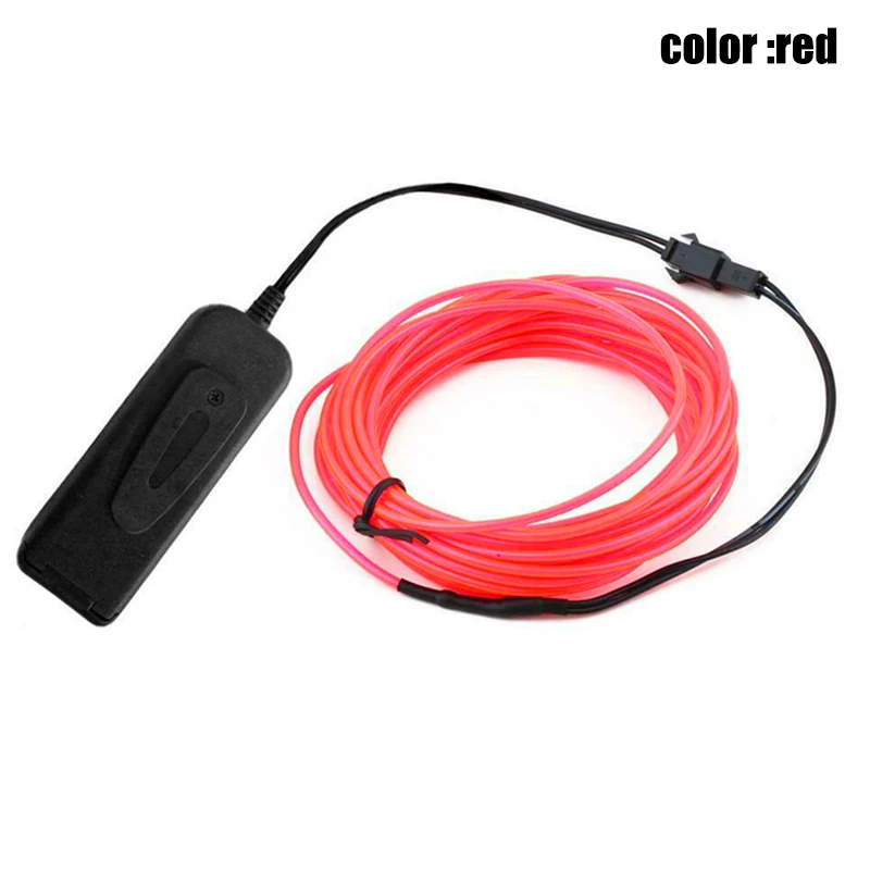 Красный EL Wire неоновый RGB цветной светодиодный светильник, Набор фигурок для одежды E2S - Испускаемый цвет: Красный