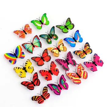

Colorful RGB Butterfly night light LED night lamp Beautiful Home Decorative Wall Nightlights Color Random led lamp battery