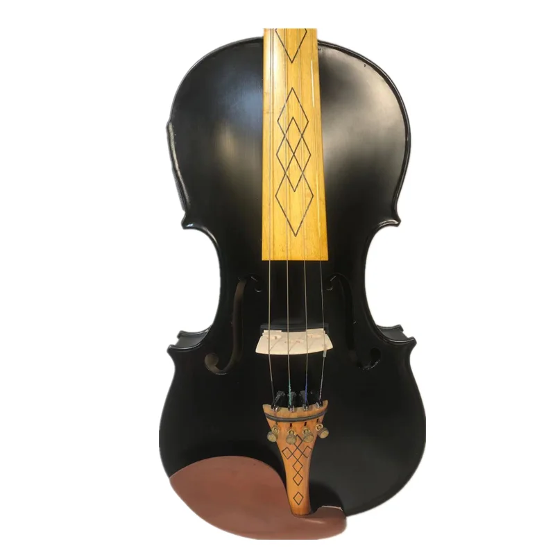 Black Electric Acoustic Violin 4/4 Maple Spruce handmade Advance sound