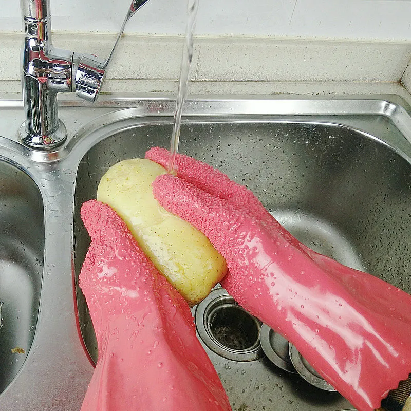 2Pcs/ Pair Creative Peeled Potato Cleaning Gloves Kitchen Vegetable Rub Fruits Skin Scraping Fish Scale Non-slip Household Glove