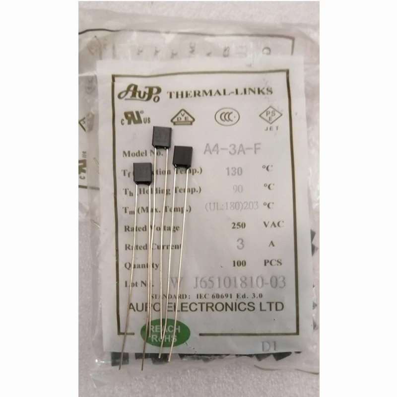 100 шт. AUPO Square Thermal Fuse A4-3A-F 130 degree 3A 250V RH130 | Обустройство дома