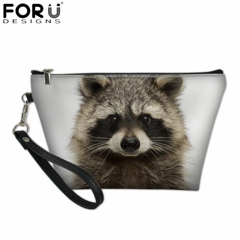 FORUDESIGNS/ Несессер для косметики макияж енот печать тщеславие случае Модные Женские Ручная сумочка косметичка Несессер-feminina - Цвет: XM492Z8