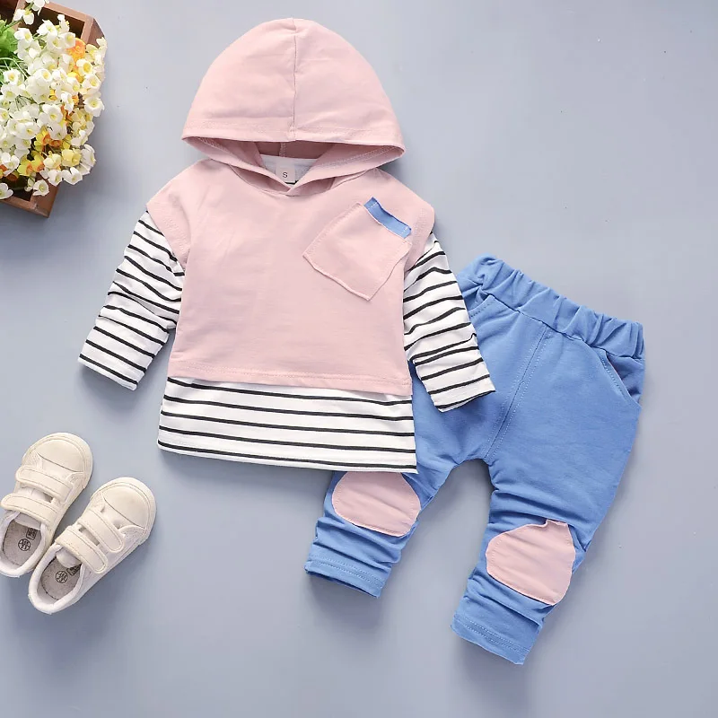 

CHILDREN'S Suit 2019 Long Sleeve Hoodie Infants Children 1-3-4-Year-Old Male Baby 2 Patch Three-piece Set Spring