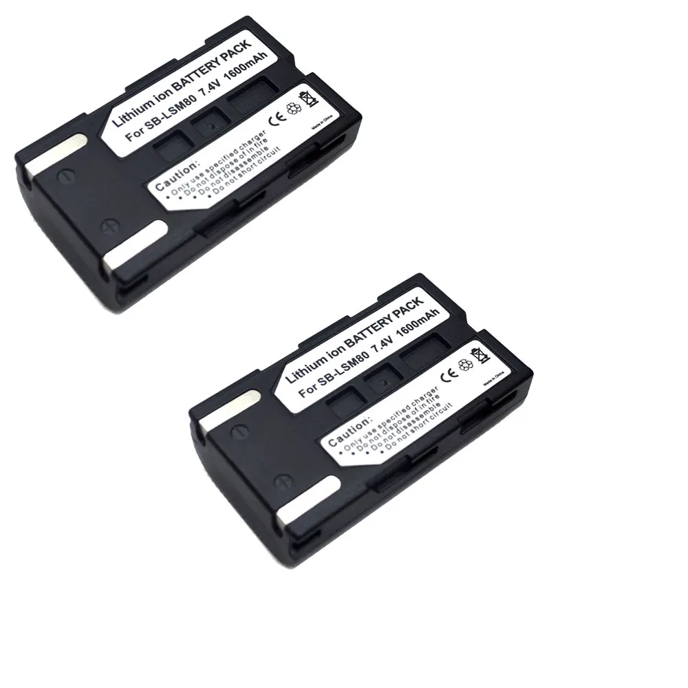 2PCS 4 шт. 1600 мА/ч, SB-LSM80 литий-ионный аккумулятор для видеокамер для samsung SC-D SC-DC VP-D VP-DC VM-DC серии VM DC560K DC560 DC160 VP-DC575 - Цвет: 2PCS