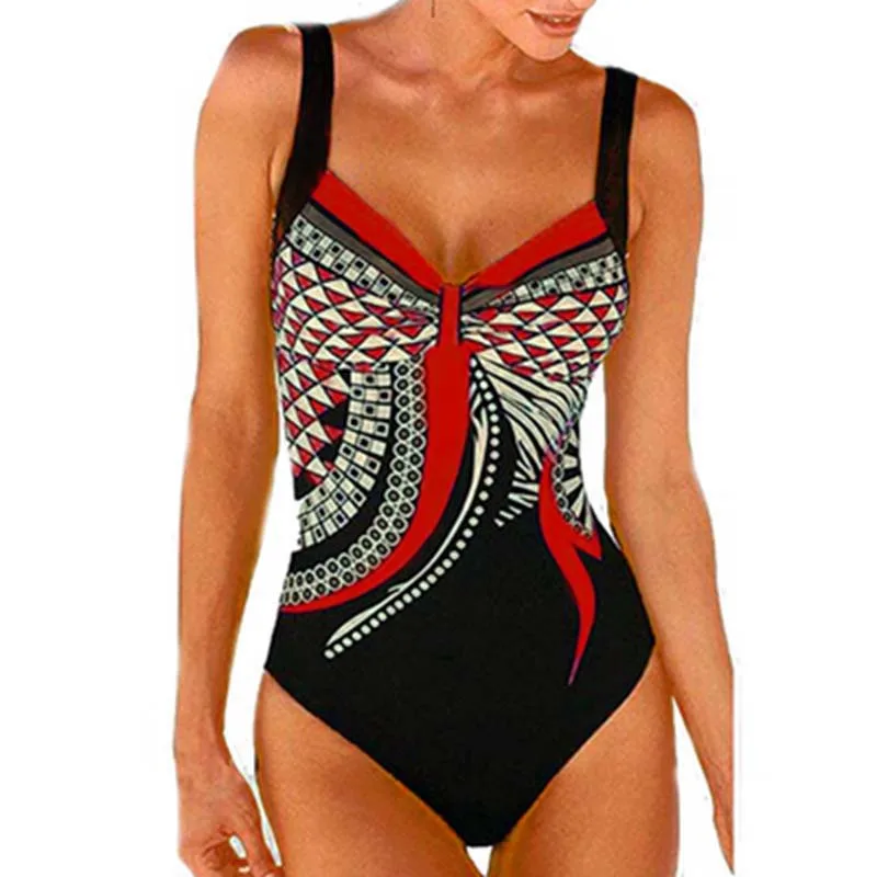 Monokini swimsuit 7 Женский купальник,, синий, сдельный, без спинки, размера плюс, купальник, монокини, контроль живота, купальник для женщин, принт, купальник, большой размер - Цвет: Monokini swimsuit 7