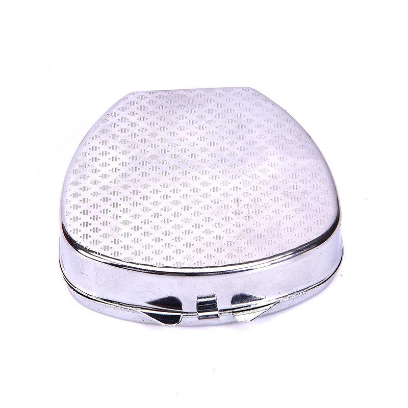 1PCS Portable Metal Heart Shape Pill Box Folding Pill Case Metal Pill Cutter Medicine Organizer Makeup Storage Container