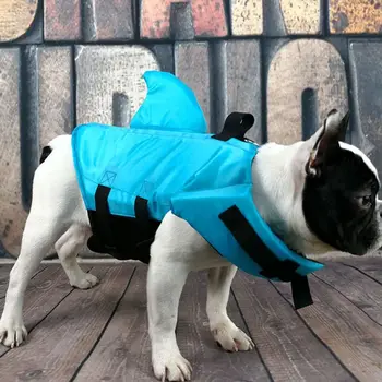 

Shark-Shape Dog Life Jacket Dog Summer Swimming Vest Safety Clothing Dog Jacket For French Bulldog Pet Cloth