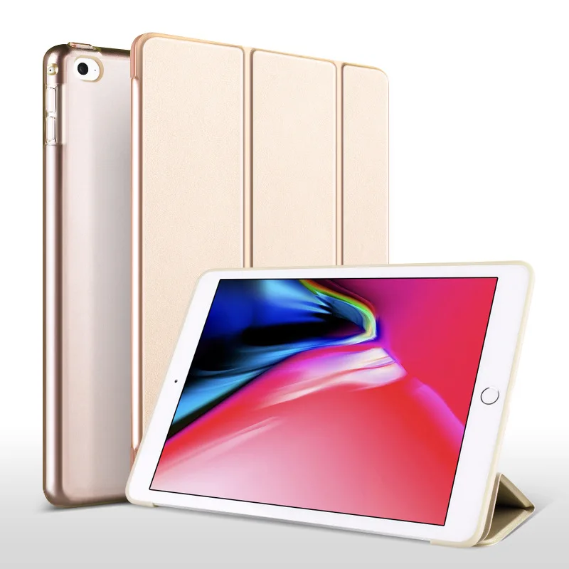 Для iPad Air 2 Air 1 чехол 9,7 Funda силиконовый мягкий чехол для задней панели из искусственной кожи умный чехол для iPad 6го поколения Чехол - Цвет: Gold