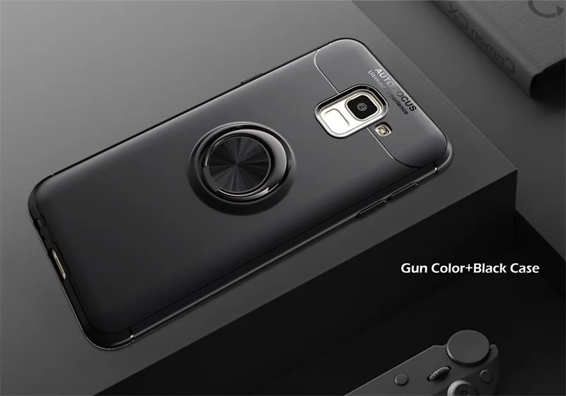 Чехол J6 для samsung Galaxy J6 Prime чехол Роскошный противоударный бампер Защита для samsung J6 Plus задняя оболочка - Цвет: Black