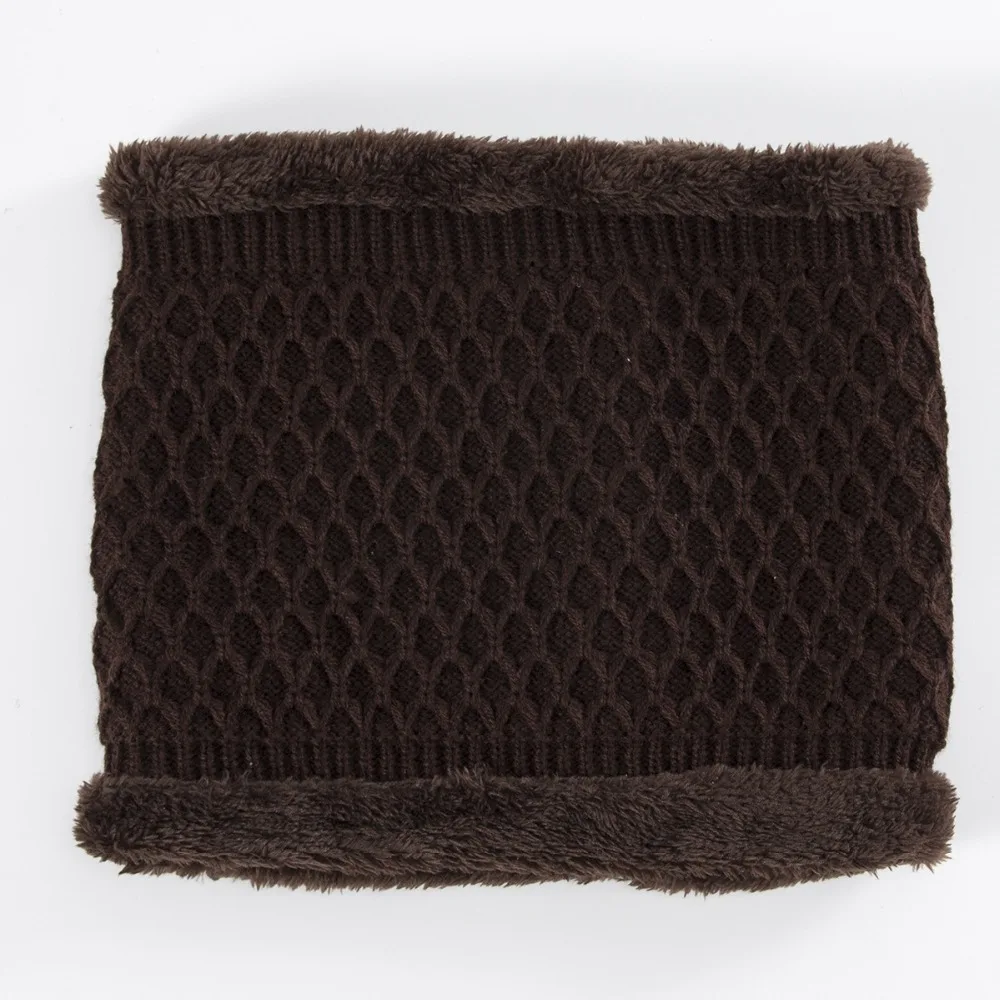 Зимние шапки для мужчин и женщин с меховым помпоном Skullies Beanies, шерстяные утолщенные эластичные ветрозащитные вязаные шапки для улицы с шарфом