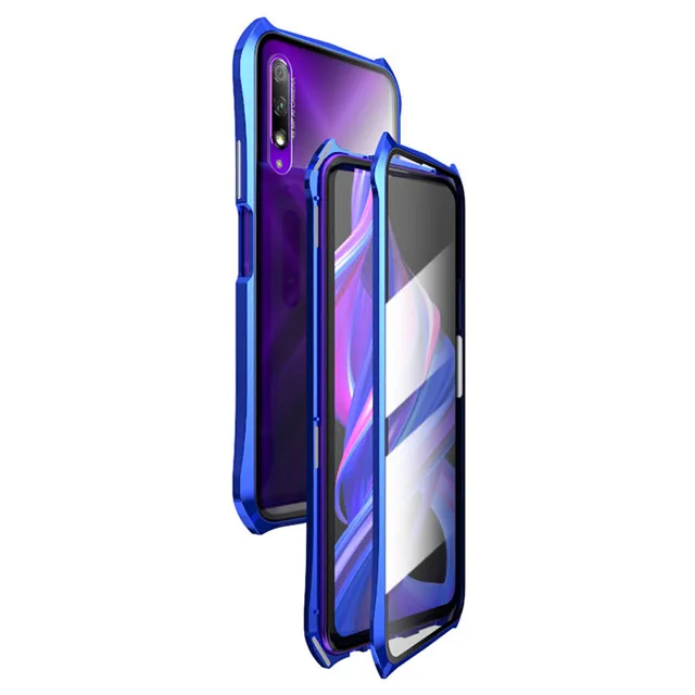 Чехол для huawei Honor 9X, чехол, двойное стекло в рамке, Магнитный чехол king, чехол для huawei Honor9X, Магнитный чехол все включено - Цвет: Blue