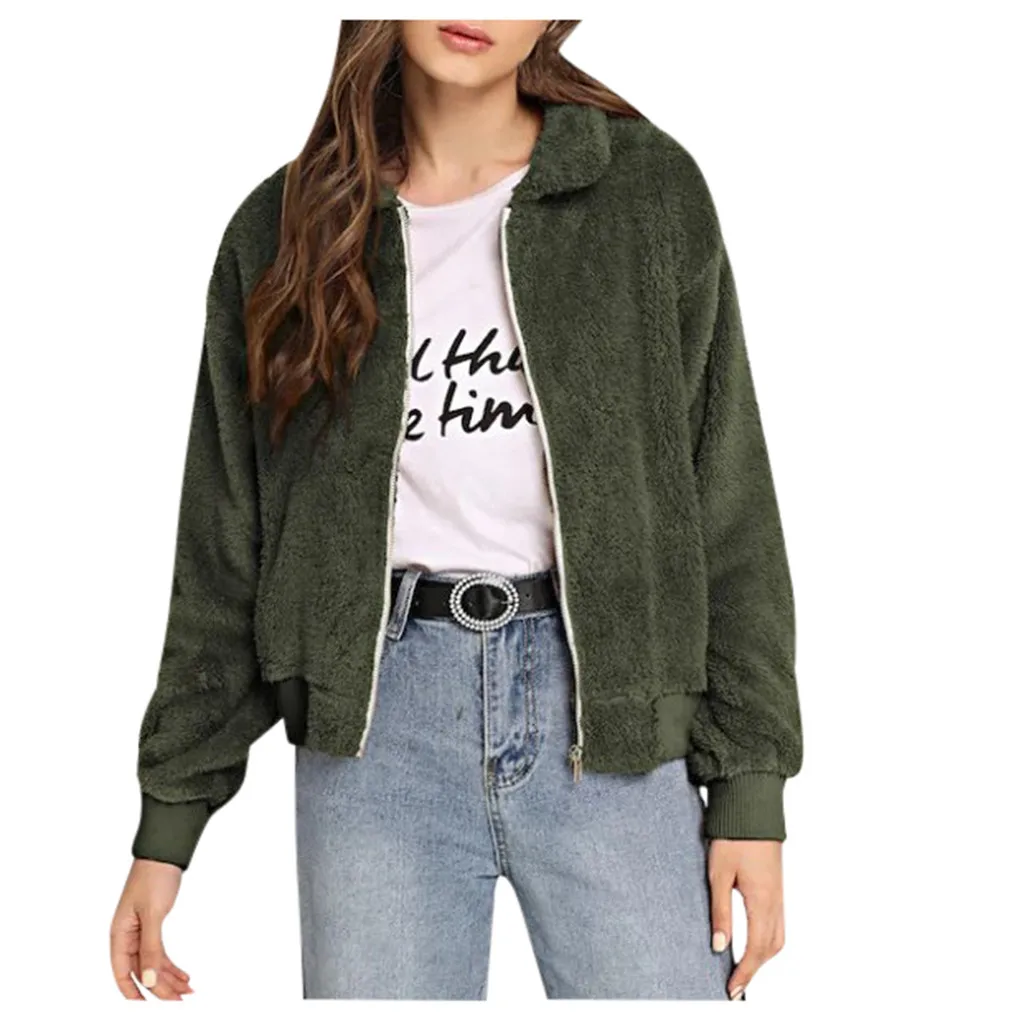 Женская Стеганая куртка бомбер на молнии с круглым вырезом|Куртки| |