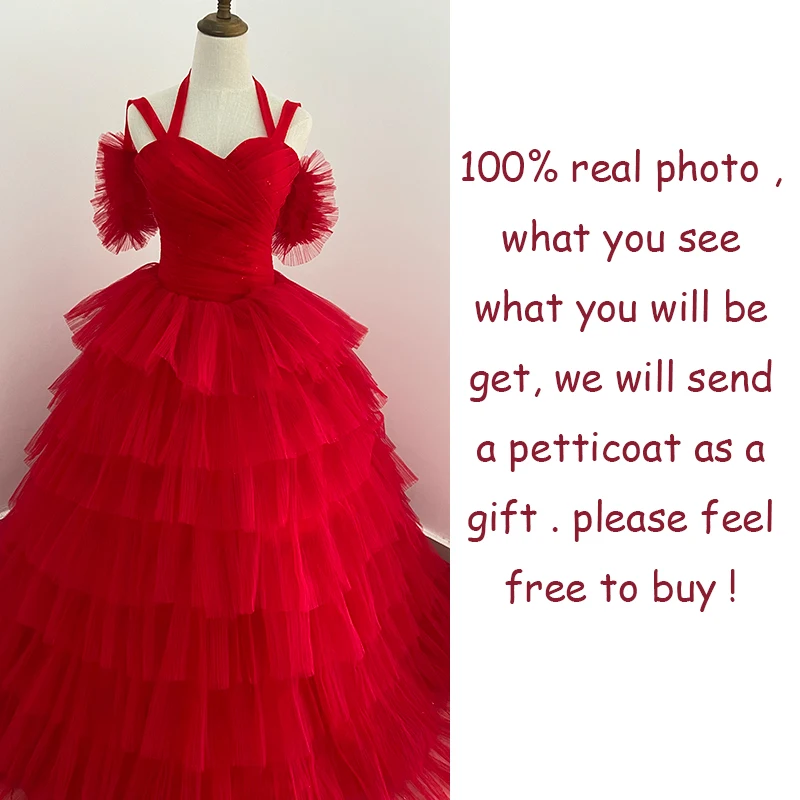 Red Halter Vestidos New Quinceanera Dresses Sweet Party Dress Stratum Ball Gown Off The Shoulder Robe De Bal Customize