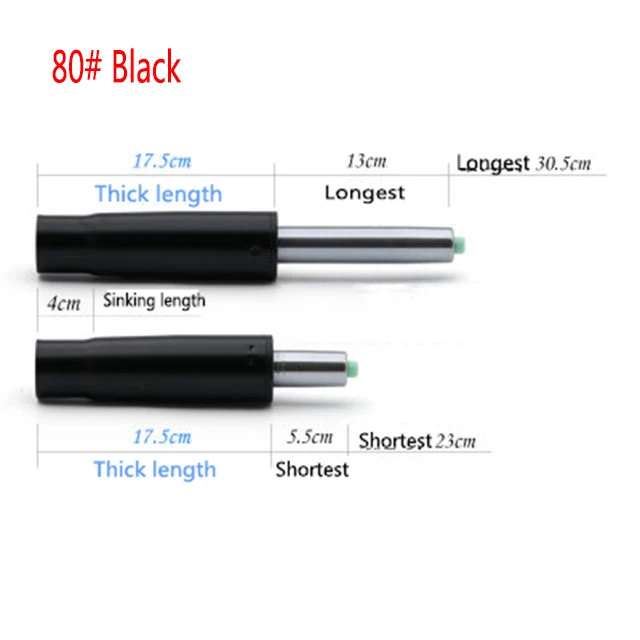 NO.80 Black 4-го поколения стул газовый Лифт Замена цилиндра пневматический ударный ход части офисного стула высота опускающийся цилиндр - Цвет: NO.80 Black