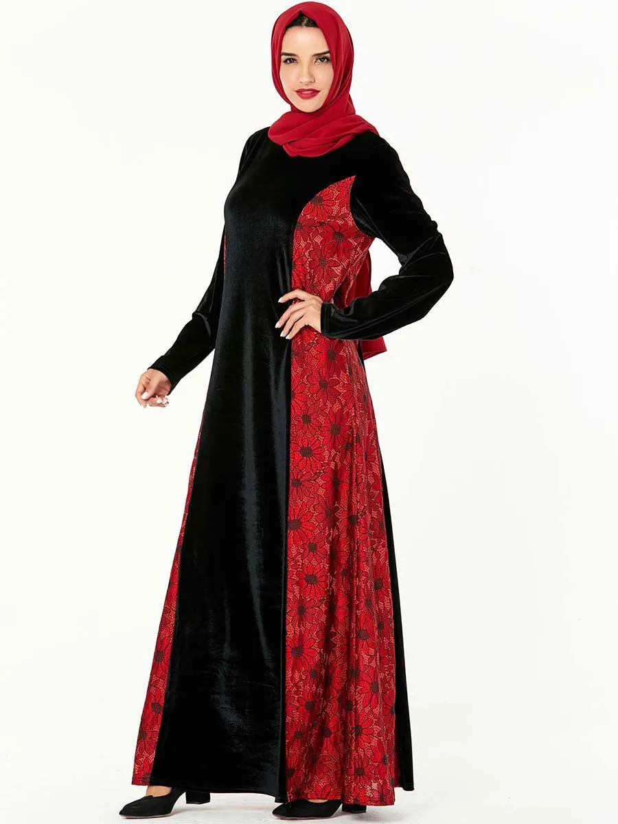 Элегантные модные мусульманское Абаи цветочный Maxi Dress Vestidos кардиган-кимоно с длинным халаты Jubah Ближнего Востока Рамазан Исламская