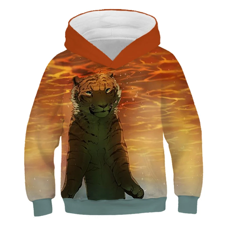 3D Tier Wolf Tiger Hoodie Jungen Kinder Kapuzenpullover Sweatshirt Pullover Tops 