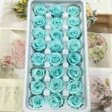 24 шт./кор. высокого качества вечные цветы цветок бессмертная роза 2 см диаметр подарок вечная жизнь цветок Материал Подарочная коробка уровень B