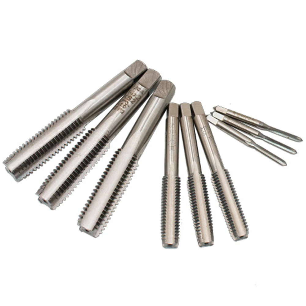 3pcs HSS 미터법 직렬 탭 세트 M3 M4 M5 M6 M8 M10 M12 오른손 나사 커터 기계 탭 드릴 비트 수공구 세트 ferramentas