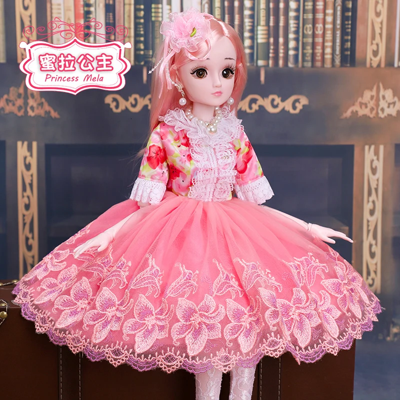 60 см девочка кукла игрушки для детей Мода DIY подвижная шарнирная кукла принцессы с платьем набор игрушка на день рождения макияж детский подарок - Цвет: 5