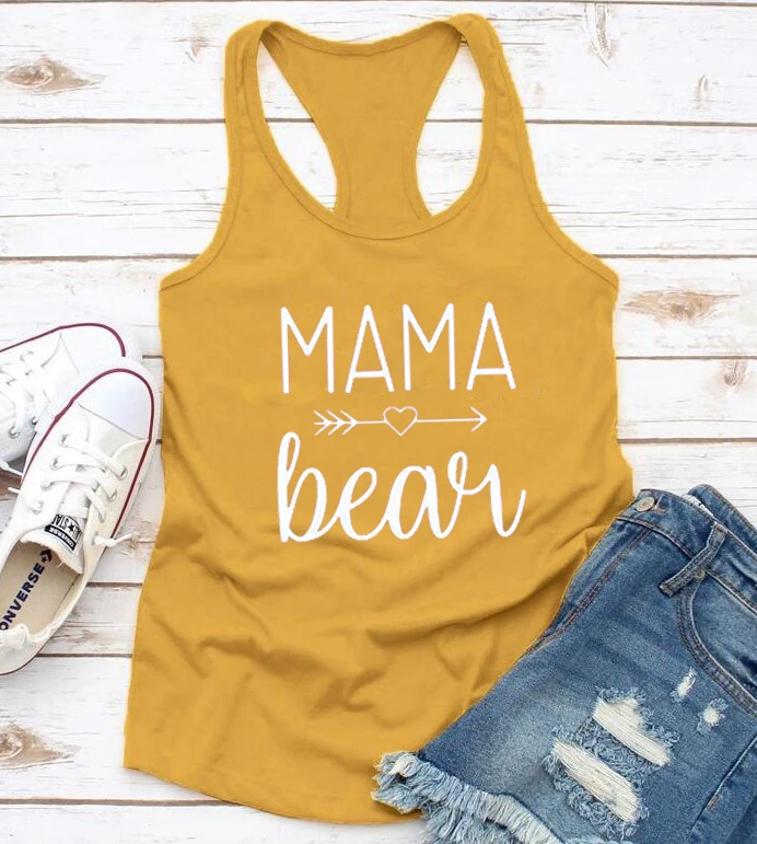 MAMA bear/Модная и пикантная майка с принтом в виде стрелы и Креста в пляжном стиле; топ с надписями и графическим принтом; одежда для отдыха; майка