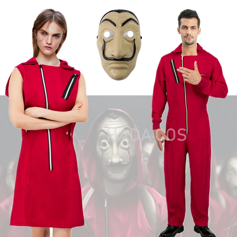 Disfraz De Cosplay De La Casa De Papel para hombre y mujer, mono rojo con  capucha, vestido De Cosplay De La Casa De Papel, ropa para adulto| | -  AliExpress