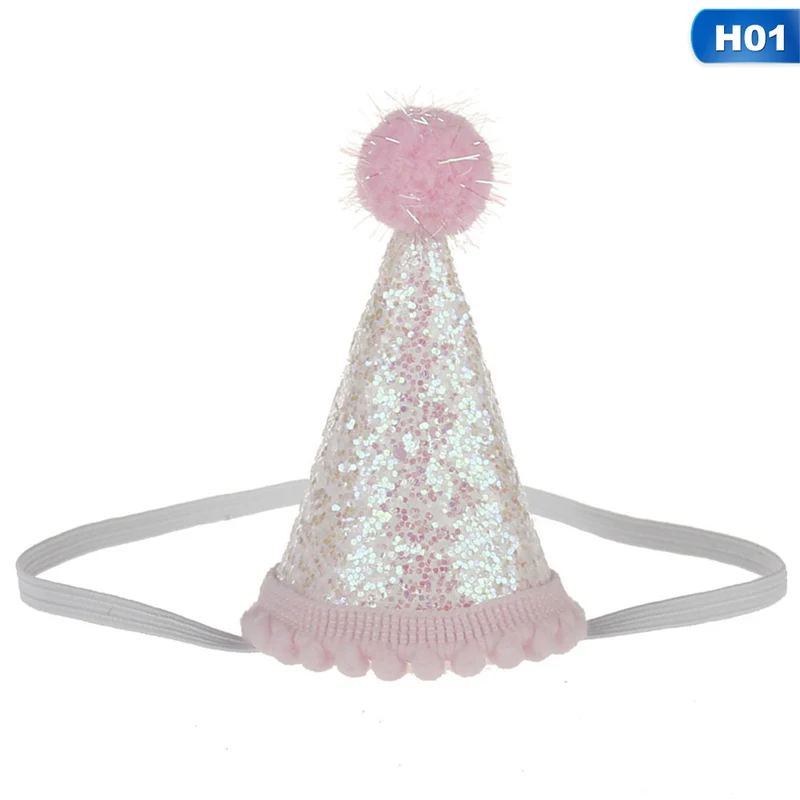 1pcs Baby Cute 1/2/3 Birthday Hats Dot With Hairball Cap Baby Shower Birthday Photo Props Children Decor